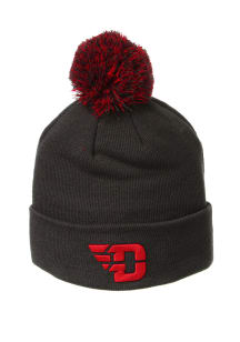 Dayton Flyers Charcoal Cuff Pom Mens Knit Hat