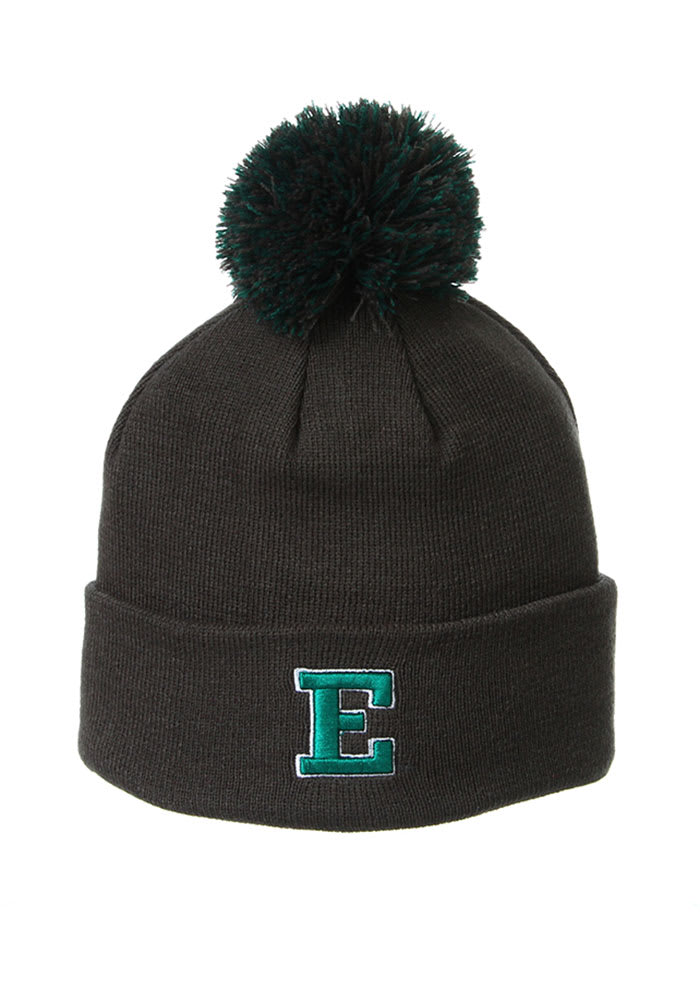 Eastern Michigan Eagles Charcoal Cuff Pom Mens Knit Hat