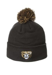 Zephyr Oakland University Golden Grizzlies Charcoal Cuff Pom Mens Knit Hat