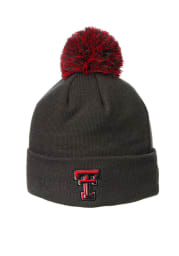Zephyr Texas Tech Red Raiders Charcoal Cuff Pom Mens Knit Hat