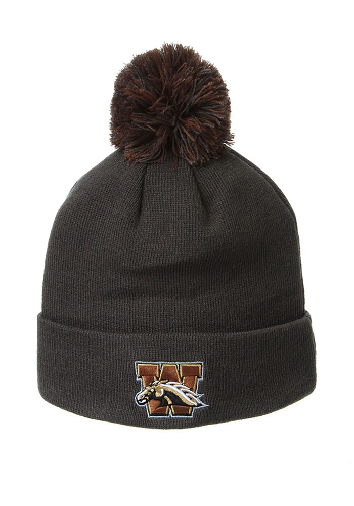 Western Michigan Broncos Zephyr CHARCOAL Cuff Pom Knit Hat - 5352536
