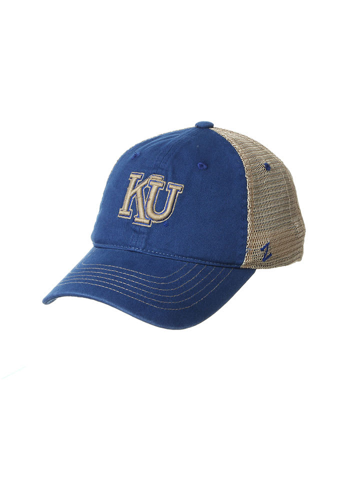 Kansas Jayhawks Columbus Meshback Adjustable Hat - Blue
