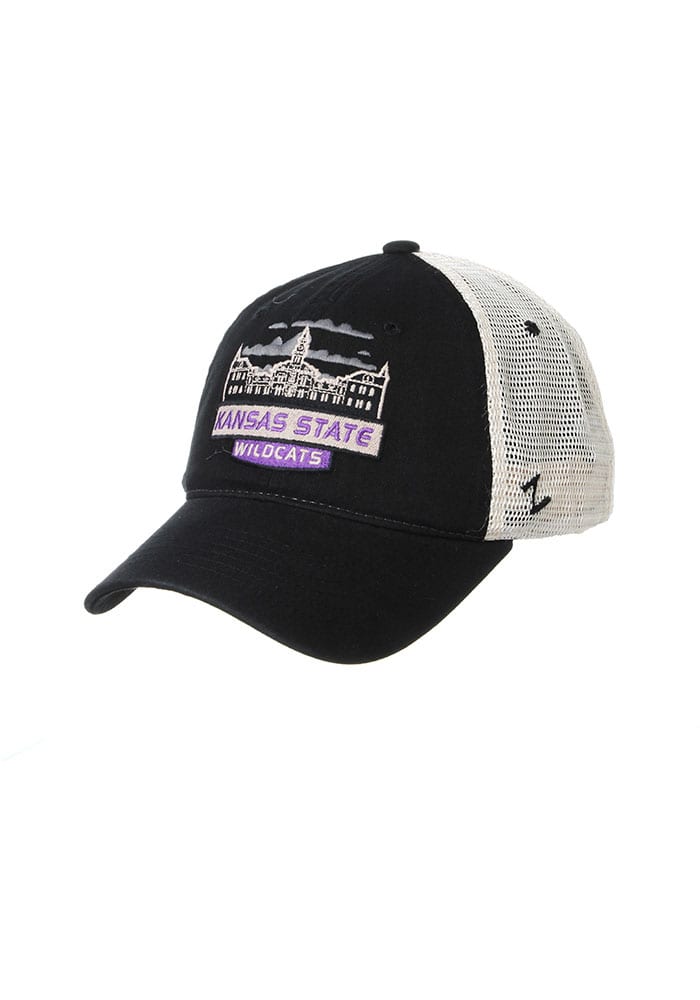 Zephyr K-State Wildcats Knoxville Meshback Adjustable Hat - Black