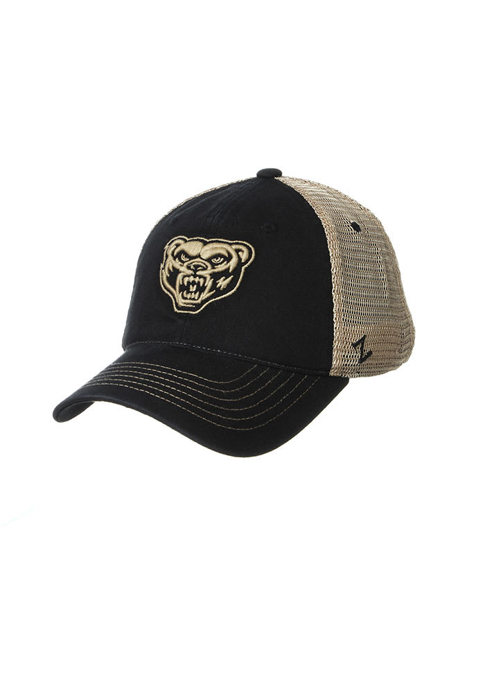 Zephyr Oakland University Golden Grizzlies Columbus Meshback Adjustable Hat - Black