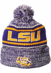 Zephyr LSU Tigers Purple Springfield Cuff Pom Mens Knit Hat