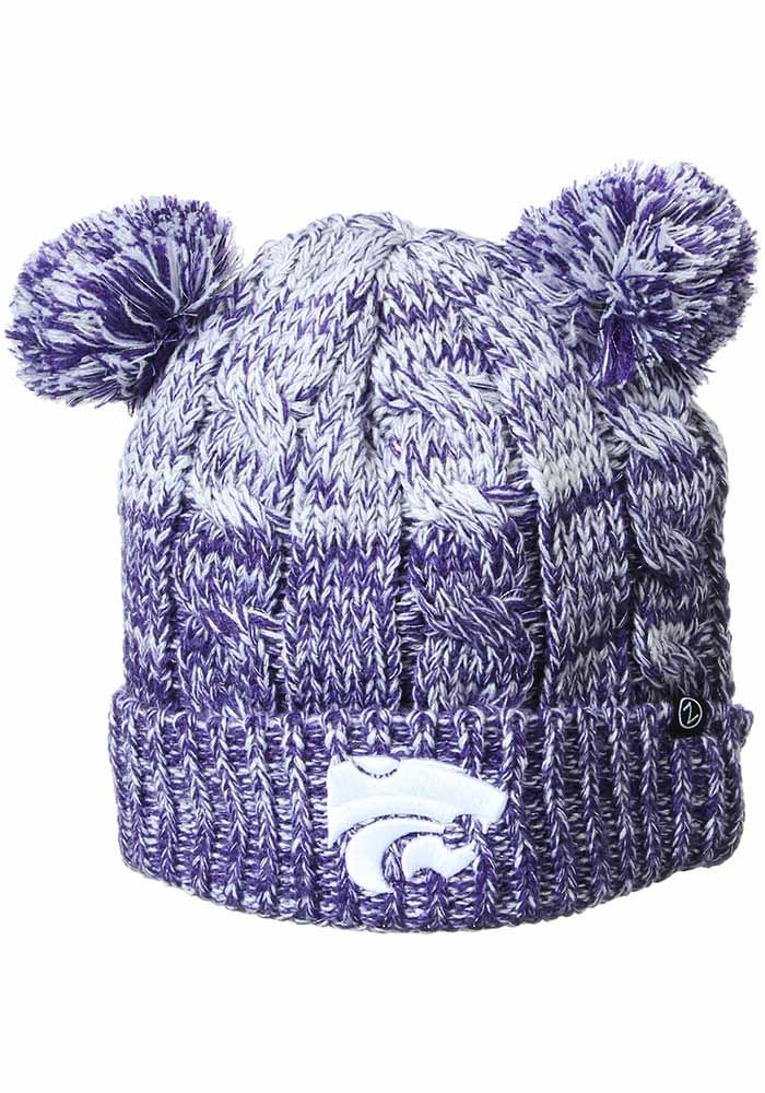 Zephyr K-State Wildcats Purple Annapolis Two Pom Womens Knit Hat