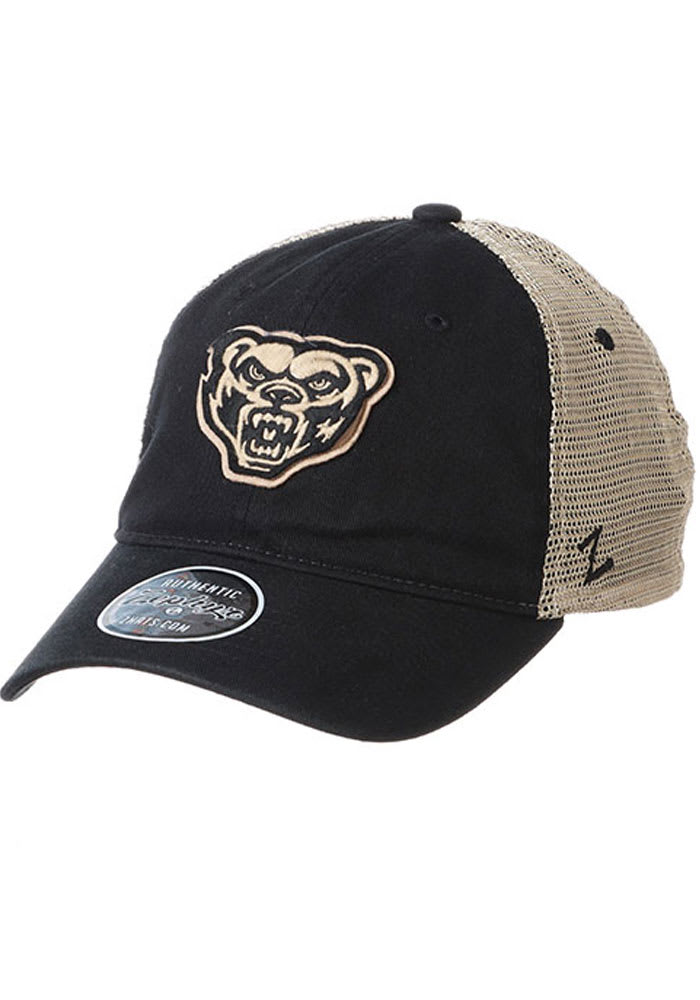 Zephyr Oakland University Golden Grizzlies Hawthorn Meshback Adjustable Hat - Black