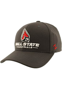 Zephyr Ball State Cardinals Mens Grey ZH Flex Hat