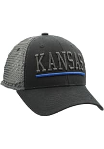 Kansas Jayhawks Upfront Black Adjustable Hat - Black