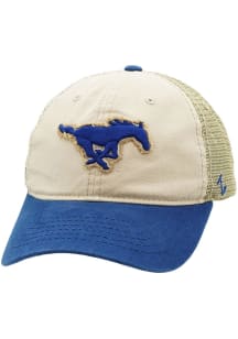 SMU Mustangs Memorial Field Adjustable Hat - Ivory