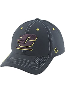 Zephyr Central Michigan Chippewas Mens Black Back Yard Fitted Fitted Hat
