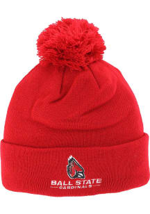 Ball State Cardinals Red Pom Knit Mens Knit Hat