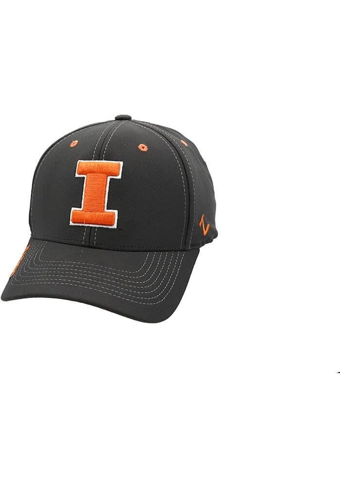 Illinois Fighting Illini Mens Backyard BLACK Zephyr Flex Hat - 5354763