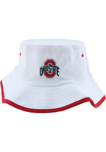 CSTM Bucket Ohio State Buckeyes Mens Bucket Hat - White