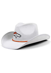 Forever Collectibles Denver Broncos White Rhinestone Cowboy Hat Mens Cowboy Hat