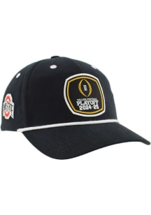 Ohio State Buckeyes Black 2024 NCAA COLLEGE FOOTBALL PLAYOFF MOMENTO ROPE Adjustable Hat