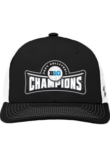 Nebraska Cornhuskers Black 2024 Big Ten Volleyball Champions Trucker Adjustable Hat