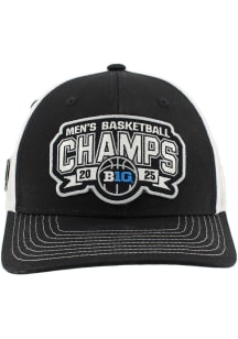 Michigan State Spartans Black 2024-2025 Big Ten Mens Basketball Champs LR Dakota Adjustable Hat