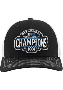 Michigan Wolverines Black 2025 Big Ten Mens Basketball Tournament Champs LR Dakota Adjustable Ha..