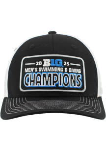 Indiana Hoosiers Black 2025 Big Ten Mens Swim &amp; Dive Tourney Champs LR Dakota Adjustable Hat