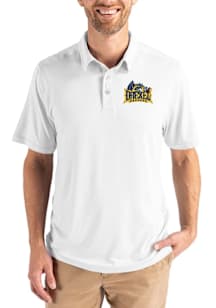 Mens Drexel Dragons White Cutter and Buck Coastline Eco Short Sleeve Polo Shirt