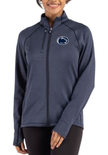 Womens Penn State Nittany Lions Navy Blue Cutter and Buck Peshastin Long Sleeve Full Zip Jacket