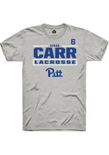 Aidan Carr Ash Pitt Panthers NIL Stacked Box Short Sleeve T Shirt