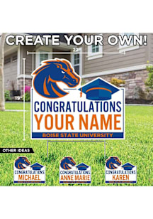 Boise State Broncos Personalized Congratulations Grad Yard Sign - White