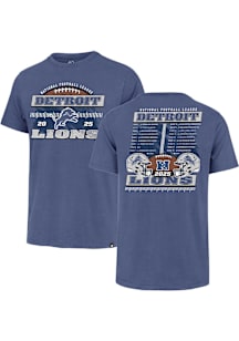 47 Detroit Lions Blue 2025 Schedule Short Sleeve Fashion T Shirt