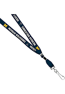Jardine Michigan Wolverines 3/8 Hockey Sublimated w/Swivel Hook Lanyard - Navy Blue