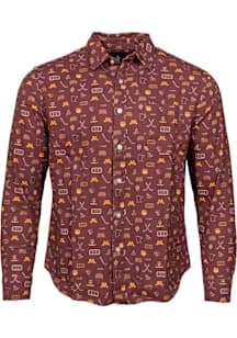 Minnesota Golden Gophers Mens Maroon HOCKEY Long Sleeve Dress Shirt