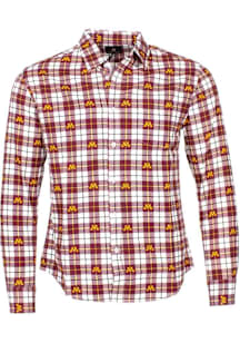 Minnesota Golden Gophers Mens Maroon PRIMARY LOGO Long Sleeve Dress Shirt