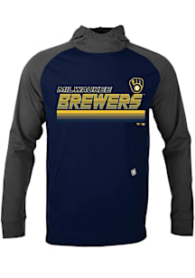 Levelwear Milwaukee Brewers Mens Navy Blue Uproar Breaker Long Sleeve Hoodie
