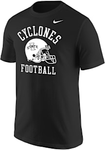 Nike Iowa State Cyclones Black Cyclones Football Logo Helmet Short Sleeve T Shirt