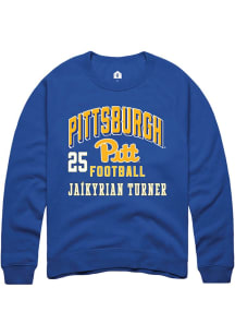 Ja’Kyrian Turner Rally Mens Blue Pitt Panthers NIL Arch Logo Player Crew