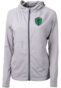 Cutter and Buck Seattle Sounders FC Womens Grey Adapt Eco Light Weight Jacket