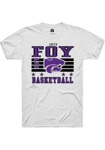Aniya’ Foy Rally Mens White K-State Wildcats NIL Striped Player T Shirt