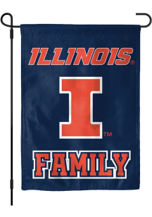 Navy Blue Illinois Fighting Illini Family Garden Flag