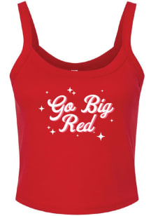 Womens Nebraska Cornhuskers Red Summit Sportswear Micro Rib Spaghetti Strap Tank Top