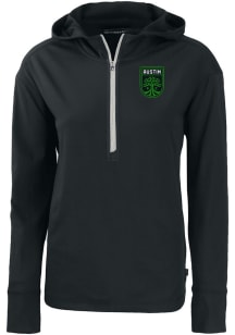 Cutter and Buck Austin FC Womens Black Daybreak Hood Qtr Zip