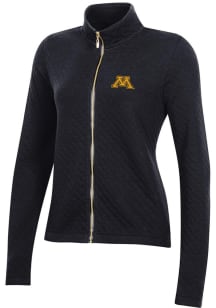Womens Minnesota Golden Gophers Black Gear for Sports Relaxed Quilted Long Sleeve Full Zip Jacket