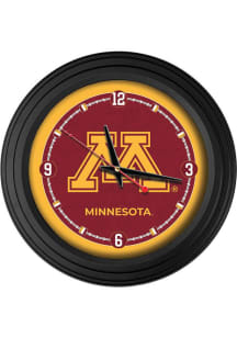 Black Minnesota Golden Gophers Traditional Wall Clock
