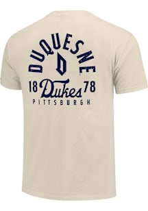 Duquesne Dukes Ivory Mascot Overlay Short Sleeve T Shirt