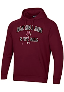 Under Armour Alabama A&M Bulldogs Mens Maroon Softball Rival Long Sleeve Hoodie