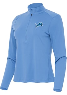 Antigua Detroit Lions Womens Light Blue Tribute Qtr Zip Pullover