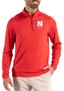 Cutter and Buck Nebraska Cornhuskers Mens Red Alumni Coastline Long Sleeve Qtr Zip Pullover