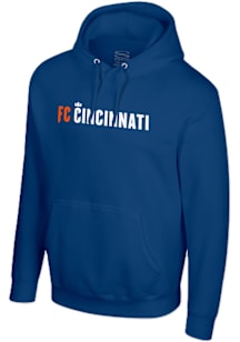 FC Cincinnati Mens Blue Wordmark Long Sleeve Hoodie