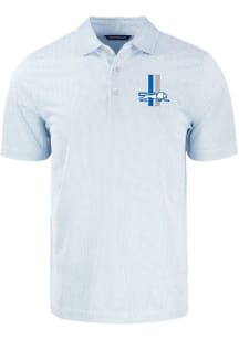 Cutter and Buck Detroit Lions Mens Blue Retro Eco Symmetry Short Sleeve Polo