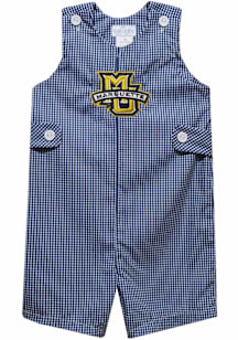 Vive La Fete Marquette Golden Eagles Baby Blue Gingham Overalls