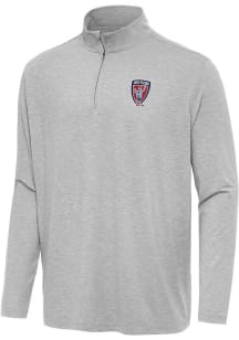 Antigua Indy Eleven Mens Grey Hunk Long Sleeve Qtr Zip Pullover
